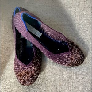 Rothy’s - eggplant purple metallic flats, size 8
